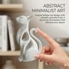 2.4x1.4x3.9 Inch 3D Printed Cat Figurine - Modern Abstract Cat