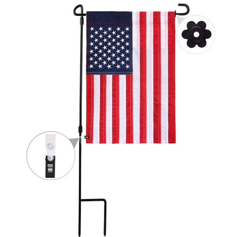 10 Pack Garden Flag Rubber Stoppers and Adjustable Anti-Wind Clips