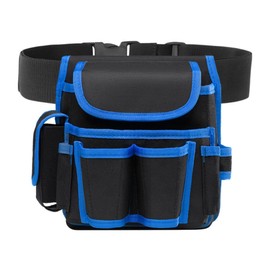 Electrician Tool Bag, Waterproof Tool Bag, Professional Universal Bag for Tools and Accessories, Tool Belt for Garden Tools, Various Compartments and Pockets, Blue