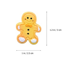 NUOBESTY 20pcs Mini Fake Gingerbread Man Resin Gingerbread Man Confetti Sprinkle Xmas Gingerbread Ornament DIY Christmas Garland Supplies