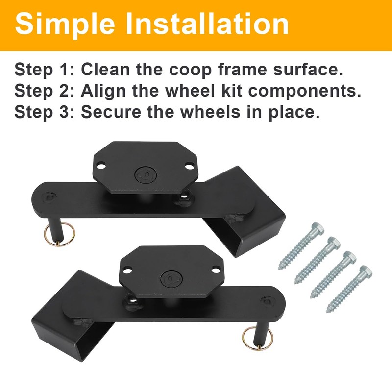 Chicken Coop Wheel Kit for Most Chicken Coops, Cages