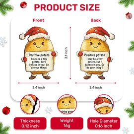 365RUSTIC 2 Side Printed Wooden Positive Potato Christmas Ornaments 2024, Emotional Support Christmas Tree Ornaments, Cute Keepsake Ornament, Christmas Tree Decorations, for Friends
