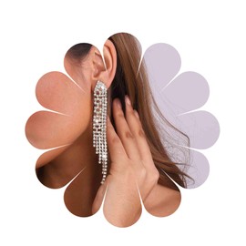 Aneneiceera Vintage Boho Earrings Gold Tennis Chain Earrings Long Crystal Tassel Earrings Wedding CZ Fringe Earrings Fringe Rhinestone Earrings Jewellery for Women and Girls (Gold), Metal