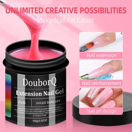 Builder Gel for Nails,100g Sculpture Gel builder Gel Nail kit,Nail Forms, Brush,Slip Solution for Nail Thickening,Nail extensions DIY Manicure