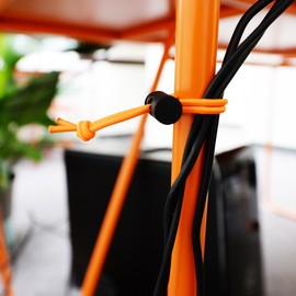 Foto&Tech Multipurpose Extra Thick Elastic Cable Tie and Organizer, Adjustable Cable Strap Toggle Tie, Reusable Tangle Tamer, Cable Management for Cord and Cable (10x 16CM, Orange)