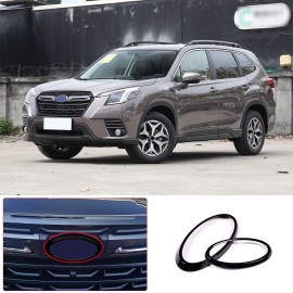 car-attention Car Front Rear Logo Emblem Badge Ring Decoration Fit For Subaru Forester 2022