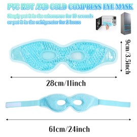 Anseom Cooling Eye Mask, Pack of 2, Cooling Mask, Eyes, Reusable Cooling Mask, Face Eye Mask, Cooling Cold for Dark Circles, Swollen, Eye Fatigue, Migraines