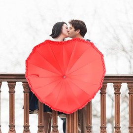 Sombrillas elegantes con forma de corazón, sombrillas de sol y lluvia, accesorios para bodas, día de San Valentín, fiestas de compromiso
