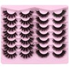 Newcally False Eyelashes Fluffy Wispy Faux Mink Lashes 8D Volume Long Cat Eye Lashes Dramatic 18MM 2 Styles Mixed Fake Lashes 14 Pairs Pack | Newcally