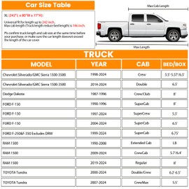 Truck Car Cover Outdoor Pickup Truck Cover Rain UV Protection 420D Trucks Cab Cover Waterproof All Weather Universal Fit Trucks Length Up 230 to 242 inch