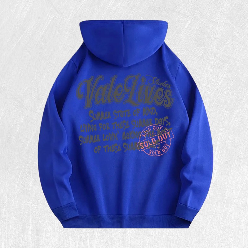 Vale Lives Summer Graphic Hoodie 100% Cotton US Warehouse 6
