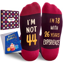 HAPPYPOP 44th Birthday Gifts for Women - Men Socks for 44 Year Old Her Sister Wife, Female Birthday Gift Ideas with Cards in Their 40s
