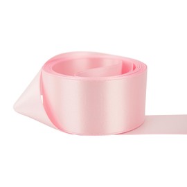 Ribbon Bazaar Double Faced Satin - Premium Gloss Finish - 100% Polyester Ribbon for Gift Wrapping, Crafts, Scrapbooking, Hair Bow, Decorating & More - 1/4" Light Pink 50yd