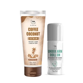 TNW-The Natural Wash Under Arm Roll On and Coffee Coconut Scrub | For Controlling Odor and Exfoliating Dead Skin | Chemical-Free Personal Care Range