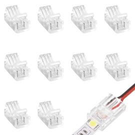 Dacatoow 10 Pcs Led Connectors,8mm Width Led Strip Connectors,Stable and Safe Led Strip Light, Wireless Solderless Connector Connection Strip to Wire Quick Connector Adapter for LED Light Strip