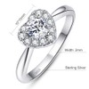 BONLAVIE 925 Sterling Silver Heart Rings for Women Heart Shape