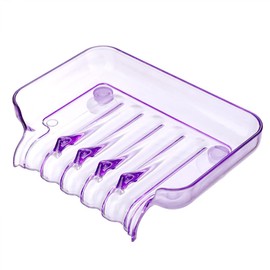 WELANGBN Suction Cup Soap Holder Multifunctional Soap Box Sponge Rack Soap Bar Case Drainable Soap Dish Space-Saving Soap Dish Soap Dish for Bathroom Soap Dish for Shower Sucker Storage Box, Purple
