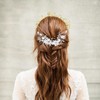 Poraceous Bridal Hair Accessories, Silver Crystal Headband, Flower Leaf Headpiece,