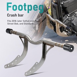 MoKitDora Softail Footpeg Engine Guard 1.25" Highway Crash Bar for Harley 2018-Later Street Bob FXBB FXBBS Low Rider FXLR FXLRS FXLRST Standard FXST, Stainless Steel