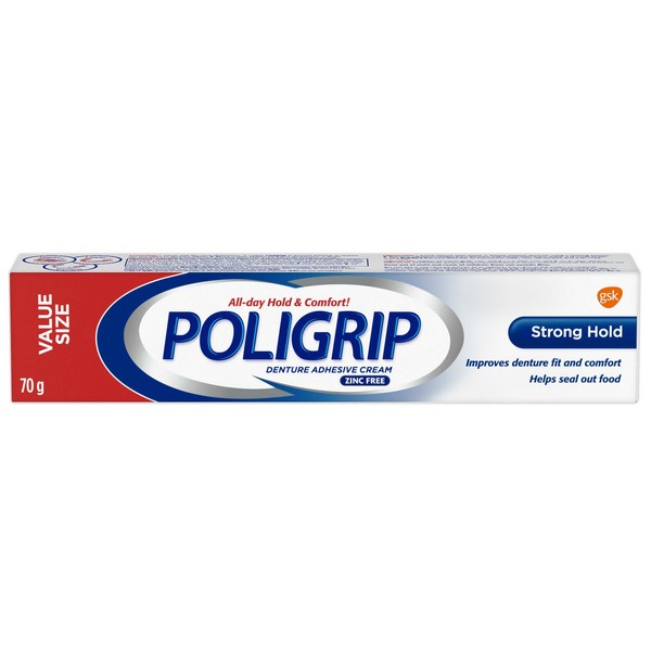 Poligrip Strong Hold Denture Adhesive Cream 70 g