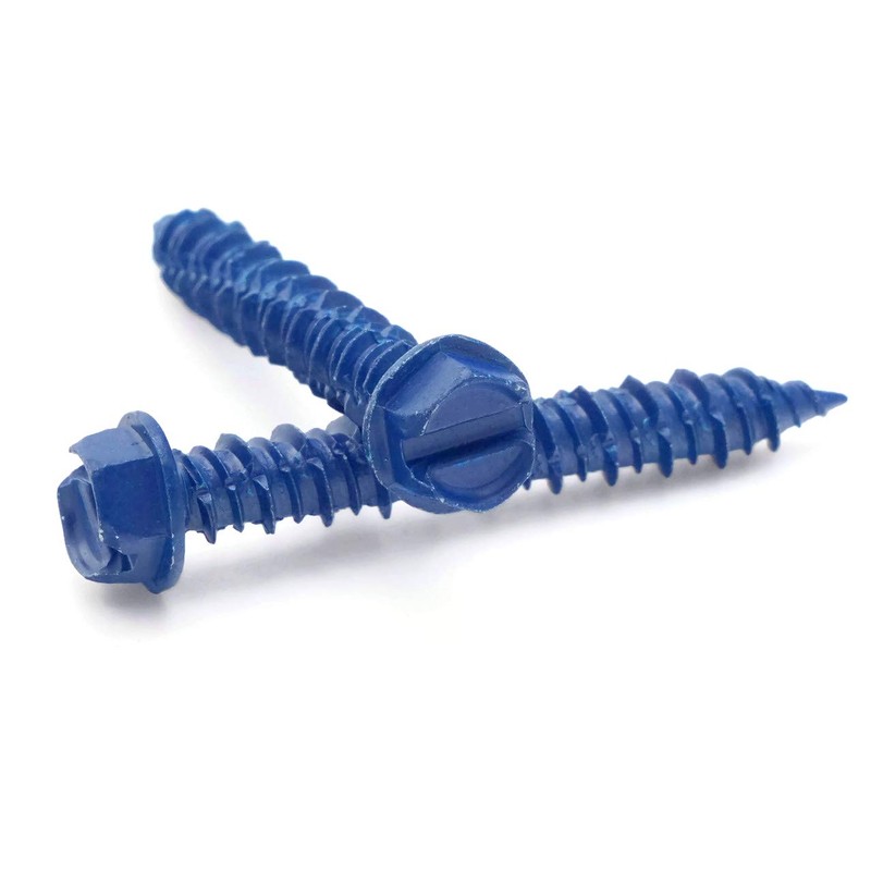 3/16 Tapcon Style Concrete Screws Slotted Hex Washer Head Concrete