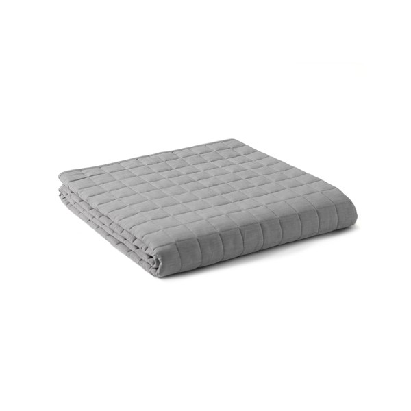 YnM Cooling Weighted Blanket — Heavy 100% Oeko-Tex Certified Cooling Nylon/PE with Premium Glass Beads (Grey Quill, 48"x72" 15lbs), Suit for One Person(~140lb) Use on Twin/Full Bed