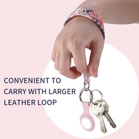 Sinpooo - Juego de llavero con funda para Airtag, llavero de muñeca, llavero fresco y pulsera de mano con llavero de coche (juego de 2 piezas, Airtag no incluido)