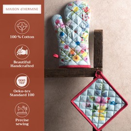 Maison d' Hermine Spring/Summer Set with Oven Gloves and Pot Holder