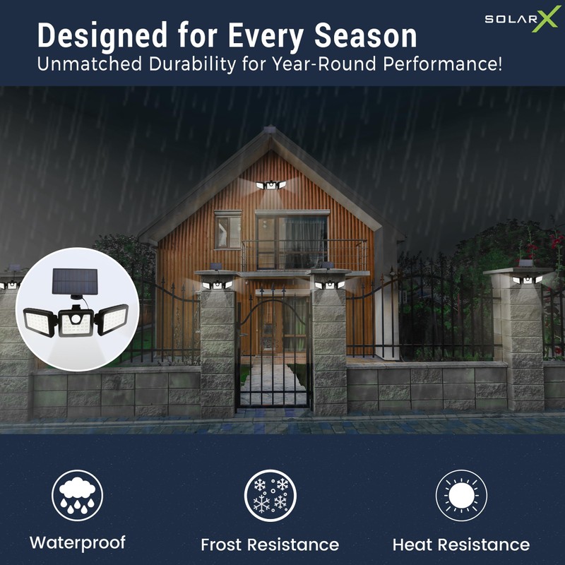 SolarX 108LED Solar Motion Sensor Light Outdoor- IP65 Waterproof Solar