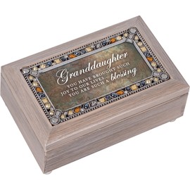 Granddaughter Brought Such Joy Brushed Pewter Jewelry Music Box Plays Edelweiss