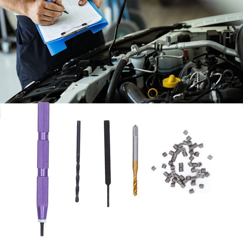 54 Pieces Metric Thread Repair Set M2.5x0.45x2D Stainless Steel Thread