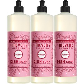 Mrs. MEYER'S CLEAN DAY Liquid Dish Soap, Peppermint Scent, 16 Ounce Bottle (Pack of 3)
