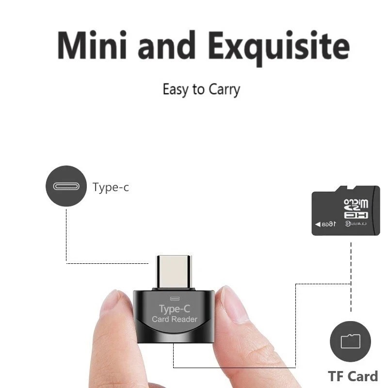 Universal USB-C To Micro SD Memory Card Reader TF Adapter