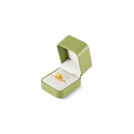 Dansmiy Wedding Ring Display Box, Proposal Engagement Anniversary Ring Storage Box, Small Single Ring Organizer Box, Faux Leather/Microfiber (Green Series, H013, Ring Box)