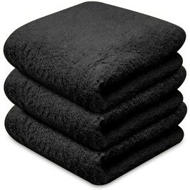 Towelogy® Super Absorbent Microfibre Cloth | Absorbs Over 10 Times its Weight in Water | Sponge-Like Absorbency | Multipurpose Scratch-Free Cleaning Cloth for Household Use (Black)