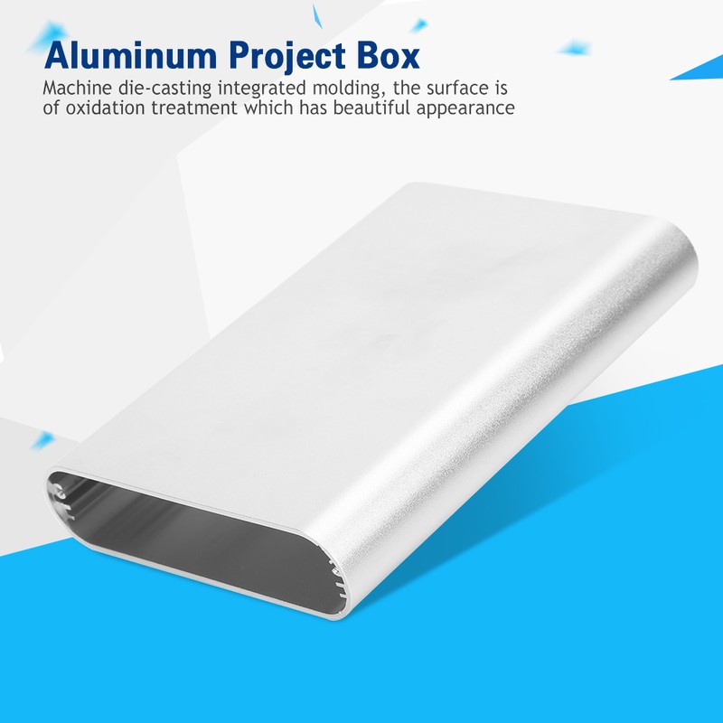 Aluminum Project Box Integrated Matte Silver Electronic Enclosure Case DIY