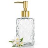 Topsky Glass Soap Dispenser with Plastic Pump,330ml Liquid Hand Soap
