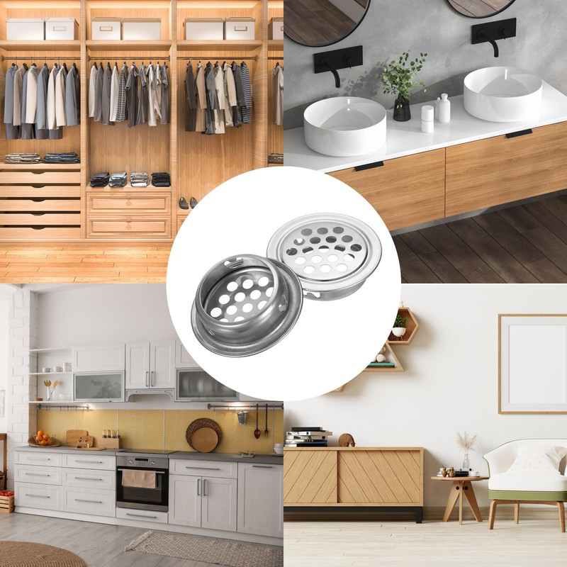 sourcing map 24Pcs Air Vents Circular Flat Soffit Vent 19mm/0.7"