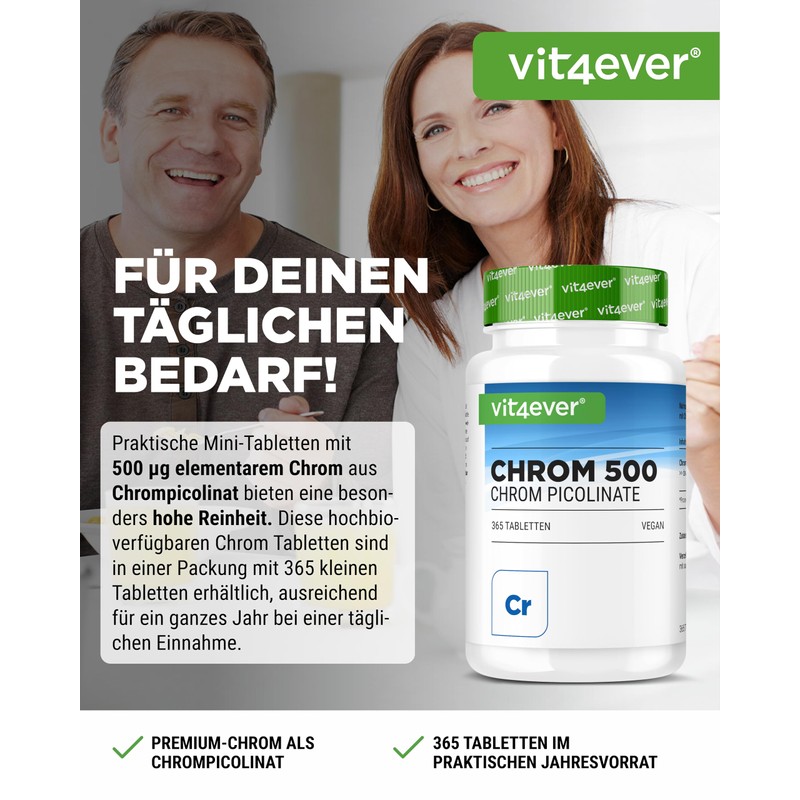 Chromium Picolinate - Extra High Dose 500 mcg Chrome per