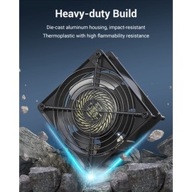 DEWENWILS 2 Pack 120V AC Fan, Waterproof Exhaust Fan 120mm, 18W 2850RPM 90CFM, DIY Cooling Fan for Refrigerator, Computer Case, Compressor Engine, Generator, UL Listed