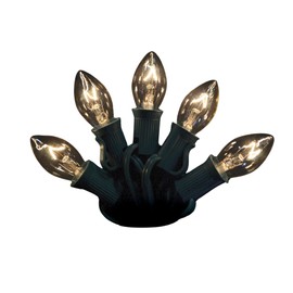 Holiday Bright Lights C7 Clear Transparent Incandescent Replacement Bulbs, String Light Bulbs, Porch Decor