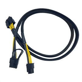 Huasheng Suda 10pin to 8(pin+6pin PCIe GPU Power Connector Adapter Sleeved Cable Replacement for DELL Precision 5820 and GPU（50cm）