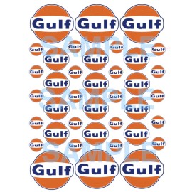 NA  GULF Water-slide decals  Slot Car  1/32, 1/24, or 1/18 rc  - 1:32 Waterslide Clear