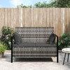 Casafoyer 2-Seater Patio Bench with Cushions Gray Poly Rattan