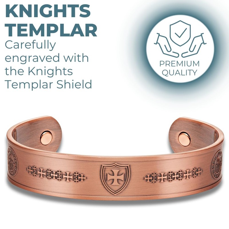 Willis Judd Knights Templar Cross Men's Pure Copper Magnetic Adjustable