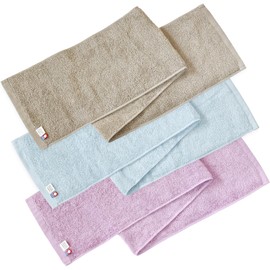 Bloom Imabari Towel-Certified “with” Sports Scarf Towel, Set of 3, 7.9 x 43.3 inches (20 x 110 cm), 100% Cotton, Made in Japan, (Natural Set)