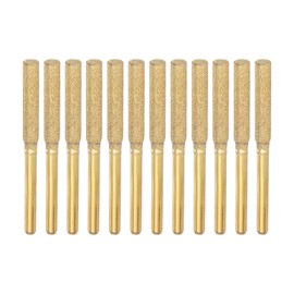 HARFINGTON 2Packs (12pcs) Diamond Coated Chainsaw Sharpener Bits 5/32" 4mm Cylinder Head, Titanium Plated Electric Chain Saw Grinder