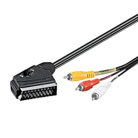 Wentronic 50365-GB 3.0m SCART Plug to 3 x RCA Plug Audio Video Cable