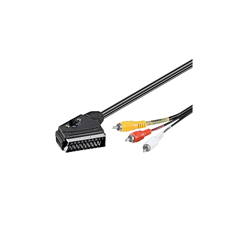 Wentronic 50365-GB 3.0m SCART Plug to 3 x RCA Plug