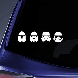 Bargain Max Decals Trooper Helmet Evolution Sticker Decal Notebook Car Laptop 5.5" (White)